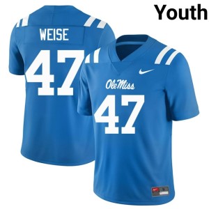 College Football Stephon Weise Youth #47 2025-26 UM Rebels Powder Blue Jersey 166654-927