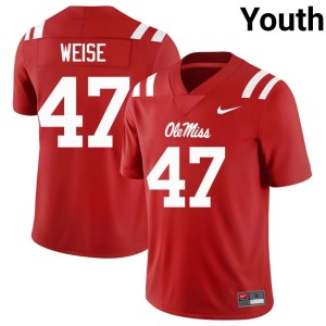 College Football Youth #47 University Ole Miss Red Stephon Weise Jerseys 384509-318