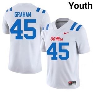 College Football Forward Rebels White #45 High School Talib Graham Youth Jerseys 178101-318