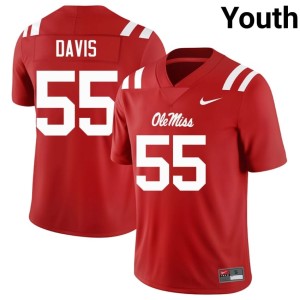 College Football Terez Davis #55 Game Youth Ole Miss Red Jersey 240566-225