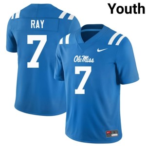 College Football Youth #7 High School Powder Blue Traylon Ray Rebels Jerseys 329169-255