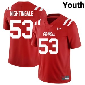 College Football Red Trey Nightingale Rebels Official Youth #53 Jersey 130728-978