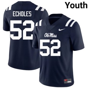 College Football University Hotty Toddy Navy Will Echoles Youth #52 Jersey 774954-296