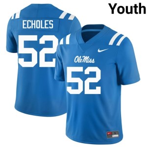 College Football #52 High School Will Echoles Powder Blue University of Mississippi Youth Jerseys 789460-498