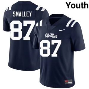 College Football Embroidery Navy #87 Youth Wyatt Smalley Forward Rebels Jersey 471418-255