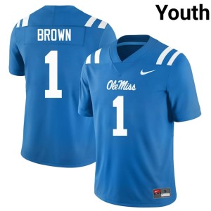 College Football A.J. Brown Youth Hotty Toddy #1 Powder Blue University Jersey 534587-429