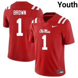College Football #1 Replica Mississippi Red Youth A.J. Brown Jerseys 115378-337