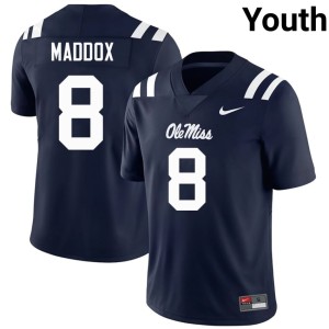 College Football AJ Maddox Navy Limited UM Rebels Youth #8 Jerseys 980762-149