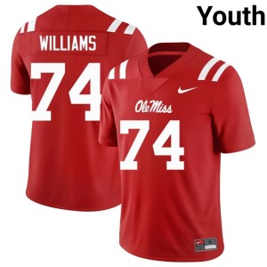 College Football Mississippi Ben Williams Red Youth #74 High School Jersey 143225-393