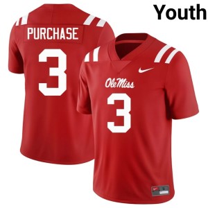 College Football Blake Purchase High School Mississippi #3 Youth Red Jerseys 613785-270