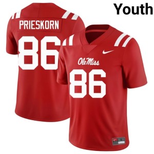 College Football Replica Brady Prieskorn #86 Youth Ole Miss Red Jersey 600419-511
