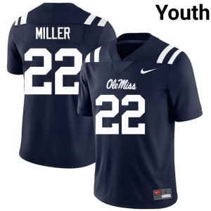 College Football #22 Hotty Toddy Cameron Miller Navy Youth University Jersey 943897-547