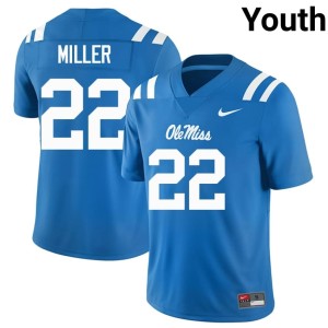 College Football Powder Blue Forward Rebels Cameron Miller #22 Youth Replica Jerseys 533918-809