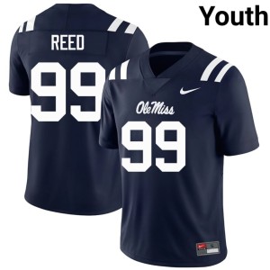 College Football Navy Game Carmelow Reed Mississippi Rebels Youth #99 Jersey 310395-850