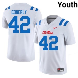 College Football Limited Youth #42 Mississippi White Charlie Conerly Jersey 268901-608