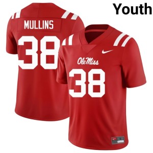 College Football Youth Rebels Red #38 Chucky Mullins Official Jerseys 364275-892