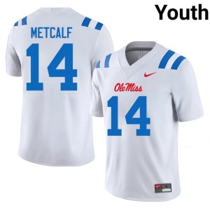 College Football Youth White Forward Rebels DK Metcalf High School #14 Jerseys 527287-192