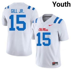 College Football Darrell Gill Jr. #15 White 2025-26 Youth UM Rebels Jerseys 660519-902