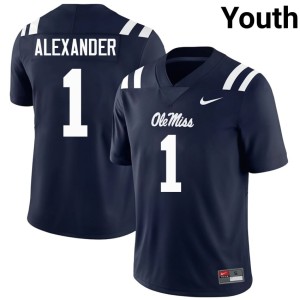 College Football Youth Deuce Alexander Navy #1 University Forward Rebels Jersey 767880-893