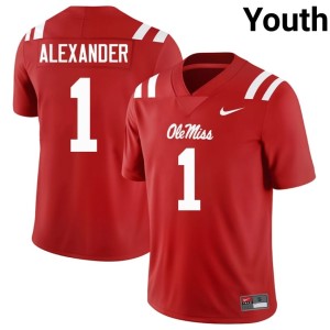 College Football Youth Deuce Alexander Replica Forward Rebels #1 Red Jersey 495756-621