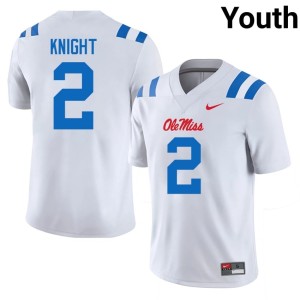 College Football Mississippi White Youth #2 Deuce Knight NCAA Jersey 350528-832