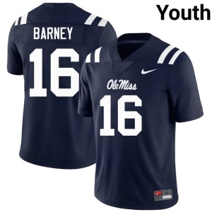 College Football Ole Mississippi Rebels Navy Youth Stitched Dorian Barney #16 Jerseys 700054-571