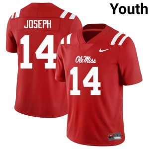 College Football University of Mississippi Youth #14 Red Limited Edwin Joseph Jerseys 996365-612