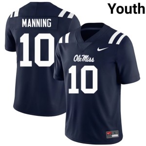 College Football Player #10 Eli Manning University of Mississippi Youth Navy Jerseys 606644-623
