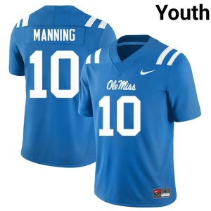 College Football 2025 Mississippi Rebels Powder Blue #10 Eli Manning Youth Jerseys 168896-254