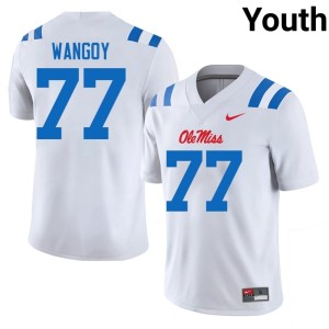 College Football White Embroidery Youth #77 Hotty Toddy Enoch Wangoy Jerseys 101061-917