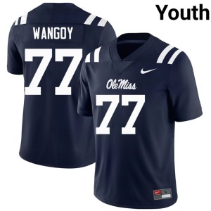 College Football Rebels Navy #77 Youth Enoch Wangoy Replica Jersey 514415-636