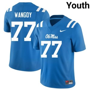 College Football Enoch Wangoy NCAA Powder Blue #77 Mississippi Rebels Youth Jerseys 412841-175