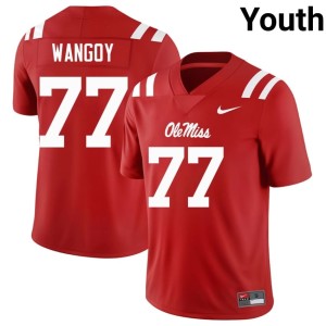 College Football 2025 Youth Red #77 Miss Rebels Enoch Wangoy Jerseys 612297-834