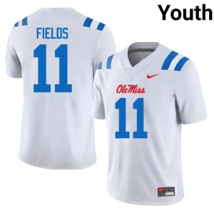 College Football White Official Horatio Fields Youth Ole Mississippi #11 Jerseys 485137-888
