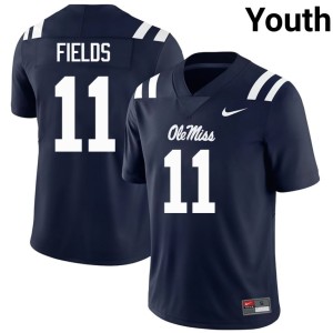 College Football Ole Miss Rebels Youth Stitched Horatio Fields Navy #11 Jersey 779199-640