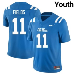 College Football UM Rebels Horatio Fields #11 Stitched Youth Powder Blue Jersey 847327-269