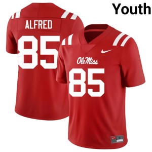 College Football Embroidery Youth Isaiah Spencer Ole Miss Rebels Red #85 Jersey 679327-842