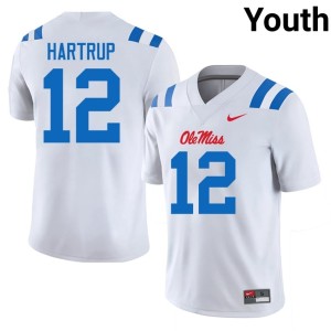 College Football University of Mississippi White Youth Izaiah Hartrup University #12 Jersey 640956-795