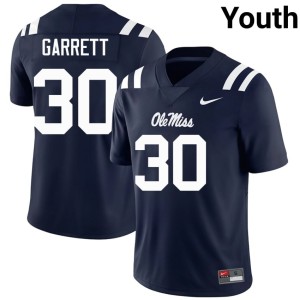 College Football Ole Mississippi #30 Navy Embroidery Ja'Michael Garrett Youth Jerseys 420614-617