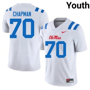 College Football #70 Ole Miss Jalan Chapman White Youth Replica Jerseys 260342-955
