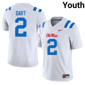 College Football #2 Jaxson Dart Ole Mississippi White 2025 Youth Jerseys 610690-449