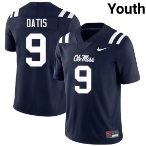 College Football Ole Mississippi Rebels Replica Jehiem Oatis Navy #9 Youth Jersey 770969-696
