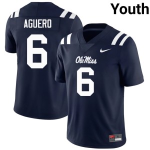 College Football #6 Navy High School UM Rebels Joenel Aguero Youth Jersey 798187-835