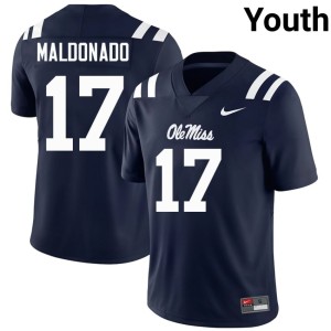 College Football Navy University of Mississippi #17 Embroidery Jonathan Maldonado Youth Jerseys 686506-839