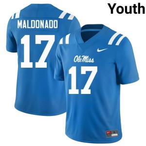 College Football #17 Jonathan Maldonado Powder Blue Stitched Mississippi Youth Jerseys 179595-180