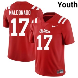 College Football Youth 2025 Ole Miss #17 Red Jonathan Maldonado Jersey 379932-628