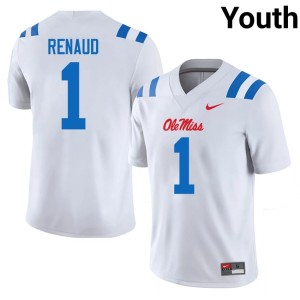 College Football Official Ole Miss Jordan Renaud Youth #1 White Jerseys 501925-404