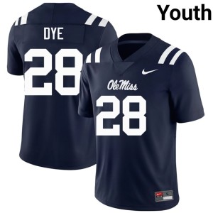 College Football Youth Player Navy #28 Mississippi Joshua Dye Jersey 232665-504