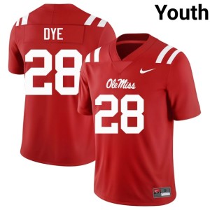 College Football Youth Joshua Dye #28 Mississippi Red Game Jersey 215658-401