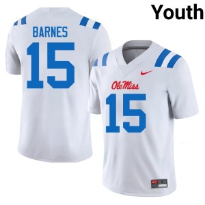 College Football NCAA #15 Youth Ole Mississippi White Landon Barnes Jerseys 264655-699